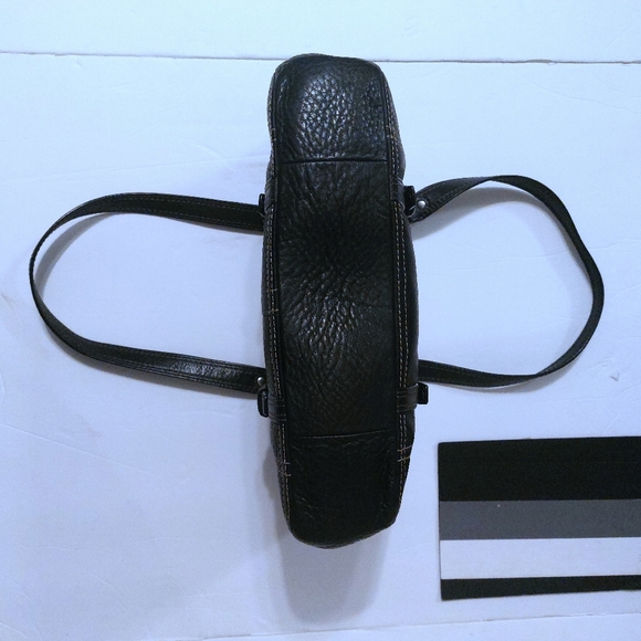 Coach Vintage Black Satchel Pebbled Leather Handbag - Picture 8 of 11